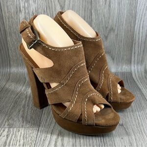 Steve Madden Tan Suede Platform Heels